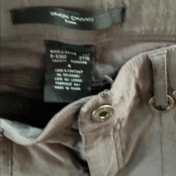 𝅺simon Chang Micro Twill Mocha Middle Seam Pants Flattering - Picture 2 of 6